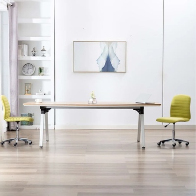 vidaXL Трапезни столове, 2 бр, зелени, текстил (283604)