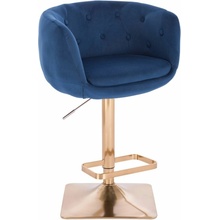 LuxuryForm Design Montana Velur na zlatej hranatej podstave / modrá
