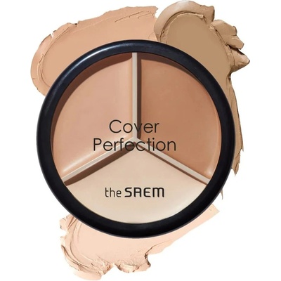 the SAEM Cover Perfection Triple Pot Concealer - 02 Contour Beige - Коректор за контуриране 4.5г