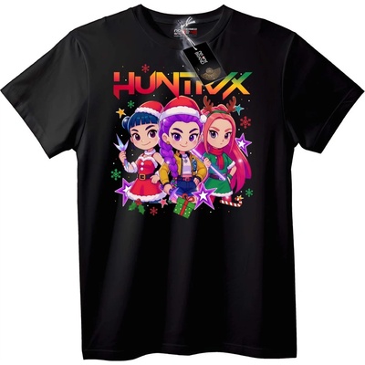 NOONEBRAND Тениска Huntrix Коледни Чиби - XL, White
