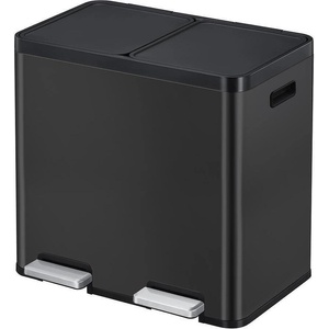EKO-Europe Кош за разделно събиране на отпадъци EKO ESSENTIAL с 2 педала (2 х 22 л) - черен (EKO 912544 - Black)