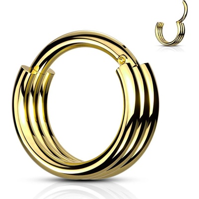 Šperky4U zlacený piercing kruh segment K01056GD-1208