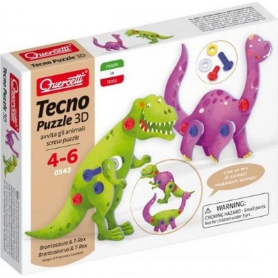 Quercetti Tecno Puzzle 3D Brontosaurus a T-Rex 0543
