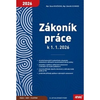 Zákoník práce k 1. 1. 2026 - sešit - Zdeněk Schmied Dana, Roučková