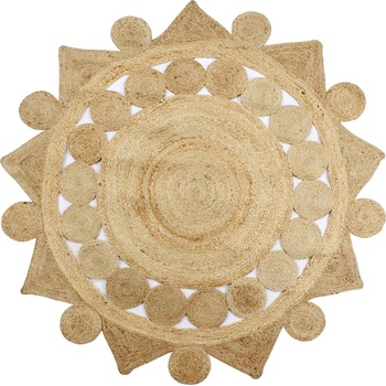 Image 1 of vidaXL Ръчно плетен килим от юта, 90 см (133713)