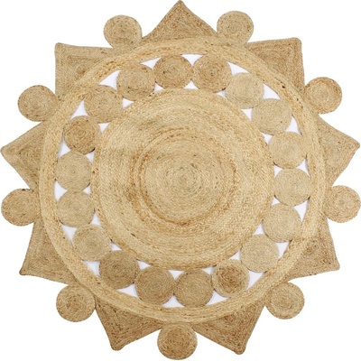 vidaXL Ръчно плетен килим от юта, 90 см (133713)