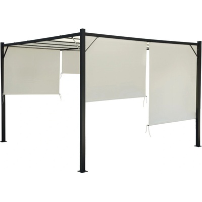 MKSTOR Kovová Záhradná pergola Para Sole ZONA 3m x 3m x 2m s krémová