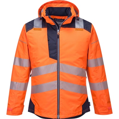 Portwest hi-vis pw3 t400 / Светлоотразително зимно яке за дъжд - hv оранжево/тъмносиньо xxl (t400onrxxl)