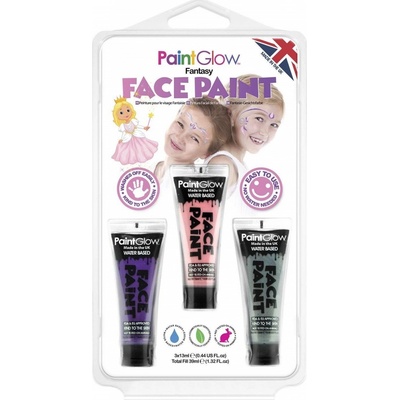 PAINTGLOW Sada barev na obličej Adventure modrá zlatá červená