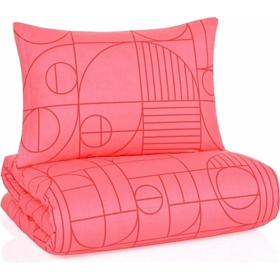 BedTex bavlna obliečky Geo Sunset Coral 100% bavlna renforcé 70x90 140x200