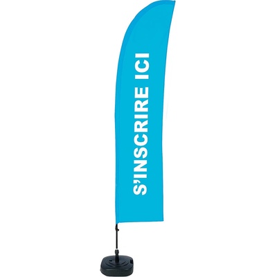 Jansen Display Beach Flag Budget Wind Complete Set Sign In Blue French, 1010 x 4305 mm