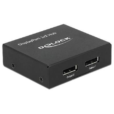 Сплитер DeLock, DisplayPort 1.2 Splitter 1 x DisplayPort in - 2 x DisplayPort out 4K (DELOCK-87691)