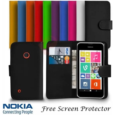 Nokia Lumia 530 Wallet Кожен Калъф + Скрийн Протектор