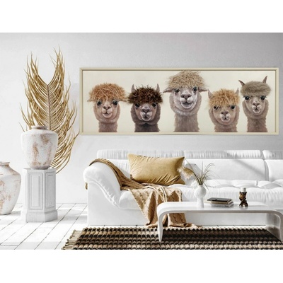 Originálny 3D obraz - unikátne obrazy pre interiér LAMY - ALPACAS 150 x 50 cm