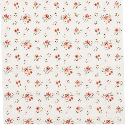 Clayre & Eef papírové ubrousky Little Rose Collection 33x33cm 20ks