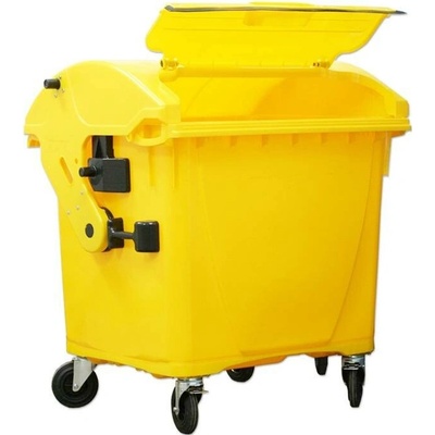 HTI Plastový kontejner 1100 l víko ve víku, žlutý