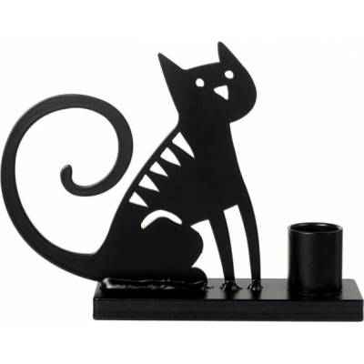Svícen Sitting Cat 12x16, Bengt & Lotta Švédsko Černá