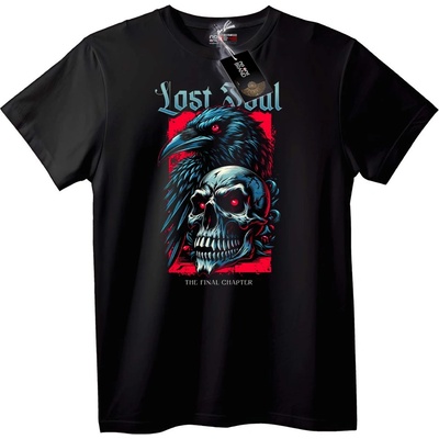 NOONEBRAND Тениска Изгубена Душа Гарван и Skull - 6XL, Black