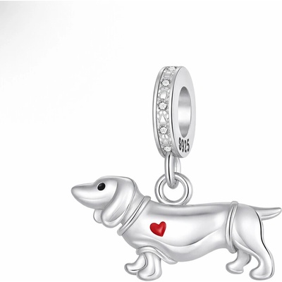 P&J Jewellery Stříbrný visací přívěsek Věrný jezevčík SB204