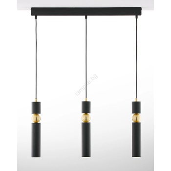 JUPITER 2004 - Пендел ALAS 3xGU10/10W/230V черен/златист (10702004)