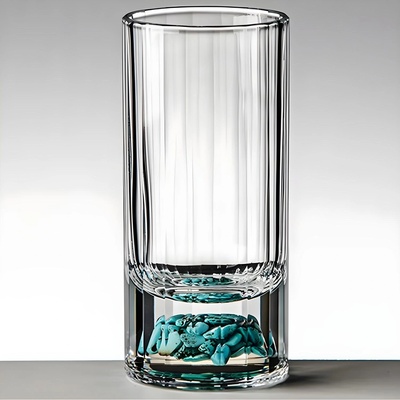HARAHU Кристална чаша с камъчета - Тюркоазен / 100ml KP35403 (35403)