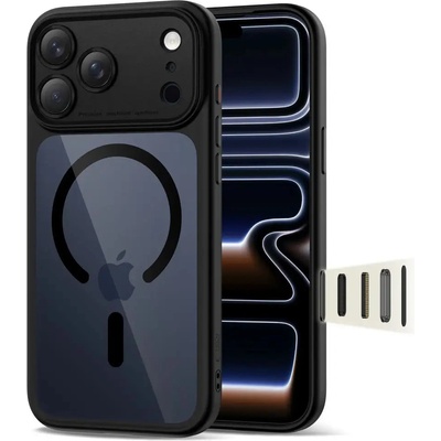 Tech-Protect Кейс Tech-Protect Magpeak Magsafe CC за iPhone 17 Pro Max - прозрачен черен (5906302333622)