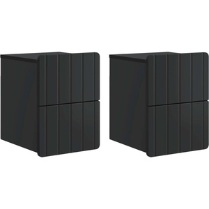 vidaXL Спален шкаф с монтаж на стена 2 бр. Черно 33 x 34, 5 x 43 см (898298)