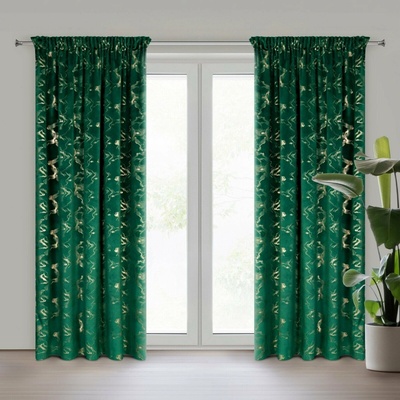 EUROFIRANY ZATEMŇOVACÍ ZÁVĚS NA PÁSCE RAJA 140X270 CM VZOROVANÁ