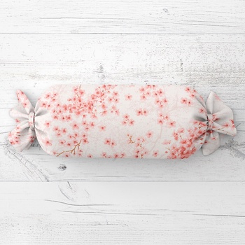 Biante Vankúš valec bonbon Sandra SA-633 Ružové čerešňové kvety na bielom 15x100
