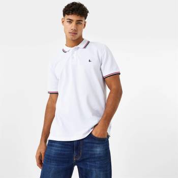 Image 1 of Jack Wills Edgeware Tipped Polo - White