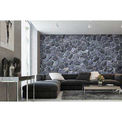 DIMEX ART Самозалепваща се флизелинова фототапета черна каменна текстура 375 x 250 см
