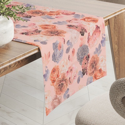 Biante Teflónový behúň TF-062 Ruže na lososovo ružovom 45x140 cm