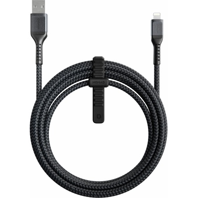 Nomad Здрав кабел с въжена оплетка за устройства с Lightning порт (300 см) - Nomad Rugged USB-A to Lightning Cable (черен) (NM01A11B00)