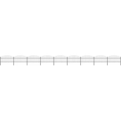 vidaXL Zahradní plot s hroty ocel (1–1,25) x 15,3 m černý
