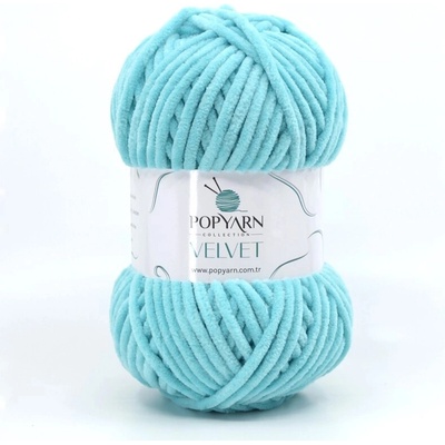 POPYARN Pletací příze Velvet B027 - modrá