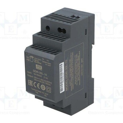 MEAN WELL DDR-30L-15 Měnič: DC/DC; 30W; Uvst: 18÷75VDC; Uvýst: 15VDC; Ivýst: 2A; DDR; OUT: 1