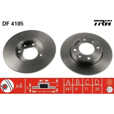 Brzdový kotúč TRW DF4185