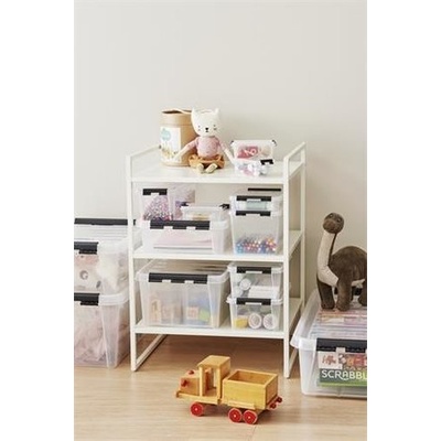 SmartStore Úložný box Classic 15 priehľadný plast čierne úchytky 6 priehradok 3507790
