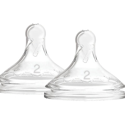 Dr. Brown's Биберони за шишета Dr. Brown's Wide-Neck Options+, 2 броя, 3м. + (72239317488)