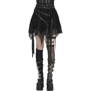 Devil fashion дамска мини пола DEVIL FASHION - Punk Skull - черна - SKT25801