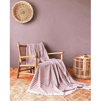 TiaHome Tkaná bavlna deka Exclusive Lara hnědá 150x200