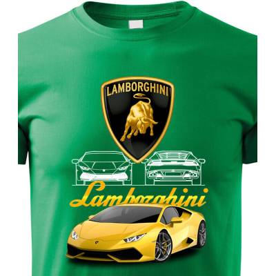 Dětské tričko Lamborghini Zelená Velikost Canvas Bezvatriko.cz 2327