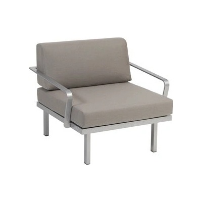 Karasek Nízké křeslo Sylt, 85x84 cm, rám lakovaný hliník carbon, sedáky Sunbrella