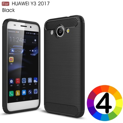 Huawei Y3 (2017) Удароустойчив Carbon Fiber Калъф и Протектор