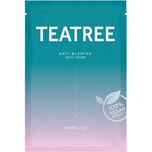 Barulab The Clean Vegan Teatree Mask - Себорегулираща маска с масло от чаено дърво 1бр/23г