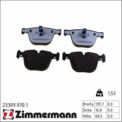 Sada brzdových platničiek kotúčovej brzdy ZIMMERMANN 23309.970.1