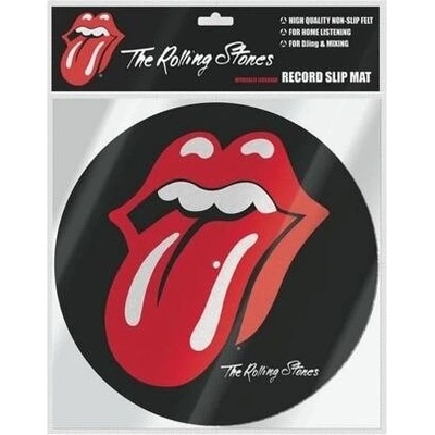 CurePink Podložka na talíř gramofonu The Rolling Stones: Logo průměr 30.5cm GP85857