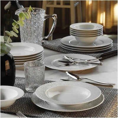 Asir Jídelní sada bílá porcelán 719KTP9772 18 ks