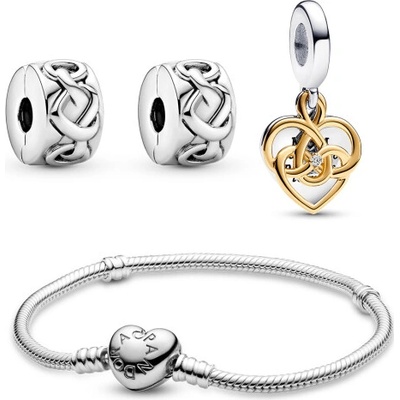 PANDORA set náramok s korálkami Mum 594594C00+2x798035+763237C01