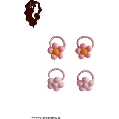 Vlasové gumičky s kytičkou 4 ks